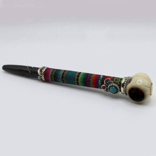 Handmade tobacco pipe hand carved with a tahua seed - Image 5
