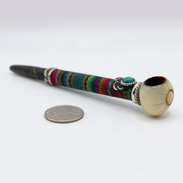 Handmade tobacco pipe hand carved with a tahua seed - Image 9