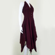 Organic cotton dress 4 points one size summer burgundy denim