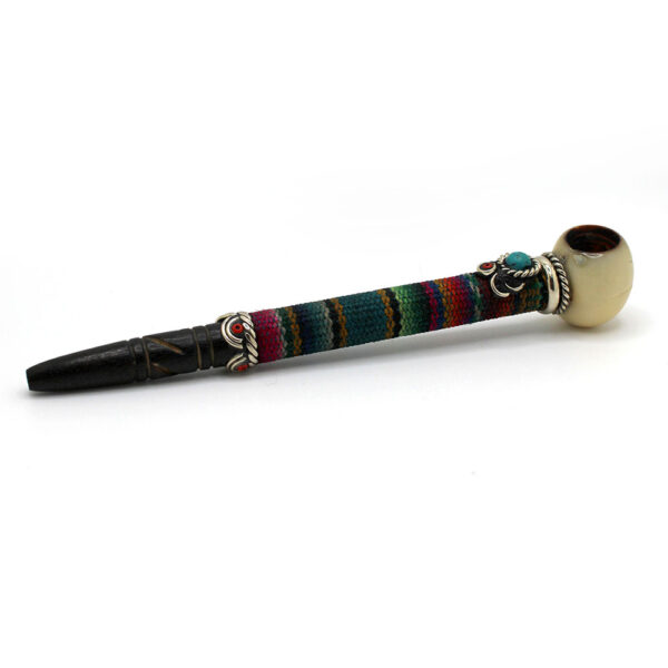 Handmade tobacco pipe hand carved with a tahua seed - Image 7