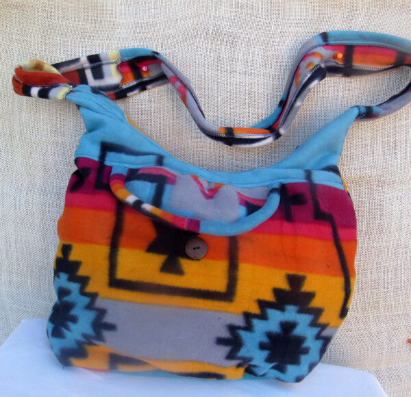 Unique shoulder bag native american design wool crossbody handmade purse travel