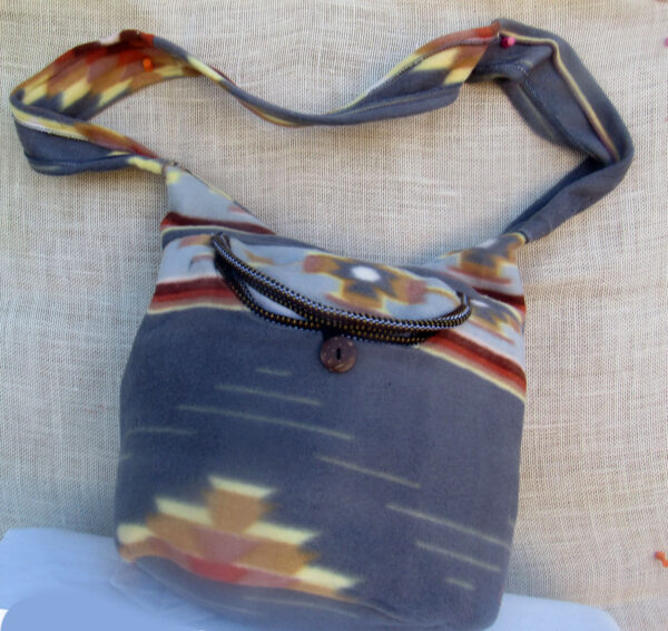Unique shoulder bag native american design wool crossbody handmade purse travel