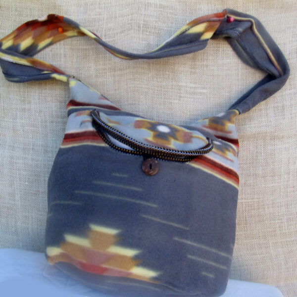 Unique shoulder bag native american design wool crossbody handmade purse travel