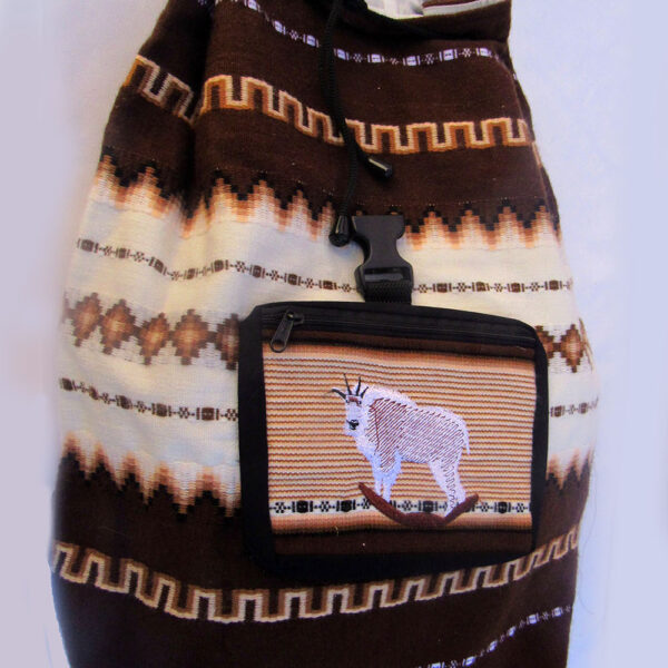 Travel bag, mountain wildlife goat design